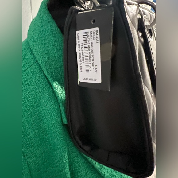 ✨ Badgley Mischka 🌱 Vegan Leather 😍 Small Handle Tote 👜 With Studs & Quilting - Picture 7 of 7